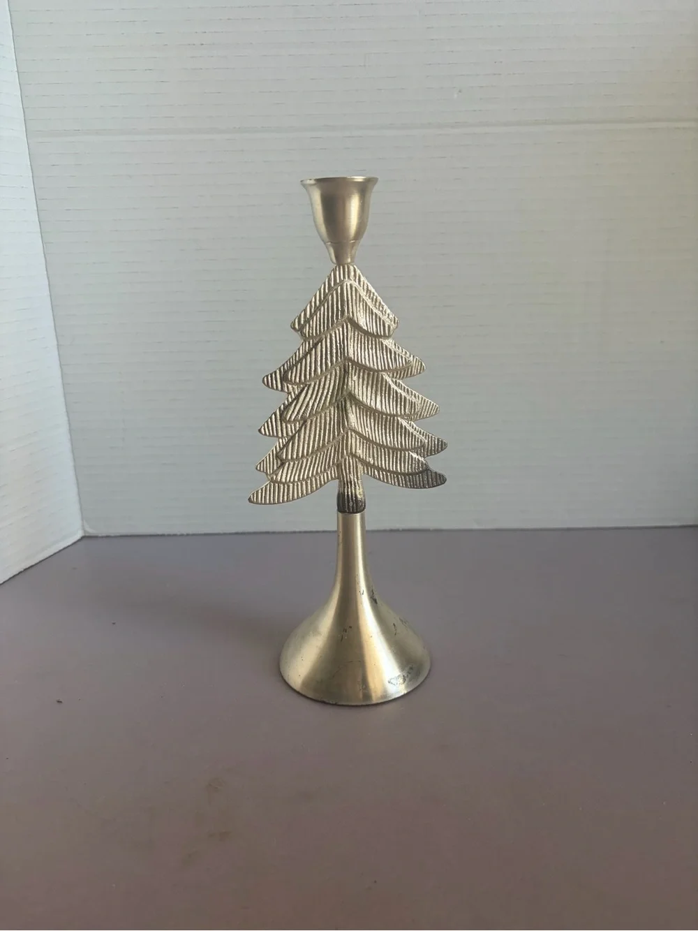 Metal Christmas Tree Candle Holder - Silver Holiday Decor